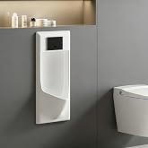 TUPAFJU Embedded Wall Mounted Men's Urinal, Intelligent Sensor Flush, Spill Proof &amp; Anti-Odor Ceramic Urinal, Pure White for Bathroom, Hotel, Garage(White)