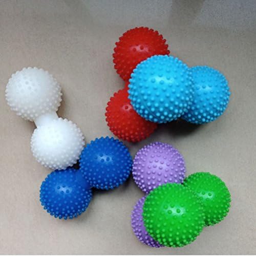 WPPOWER Spiky Ball Solid Release Knot Roller Yoga Massage Ball Silicone Double Lacrosse Roller for Massaging Muscle Knots Myofascial,Rest,Back Pain, Acupoint Massage