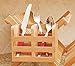 Lipper International 8823 Bamboo Wood 2-Compartment Flatware Holder with Metal Clips, 6-1/4