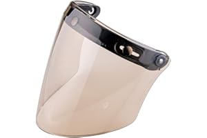 VCOROS Universal 3-Snap Flip Up Visor Shield Lens for Retro Open Face Motorcycle Helmet(Light Black)