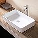 Mecor 24'' X 16'' Rectangle Bathroom Vessel Sink Vessel Basin with Pop Up Drain,White Ceramic