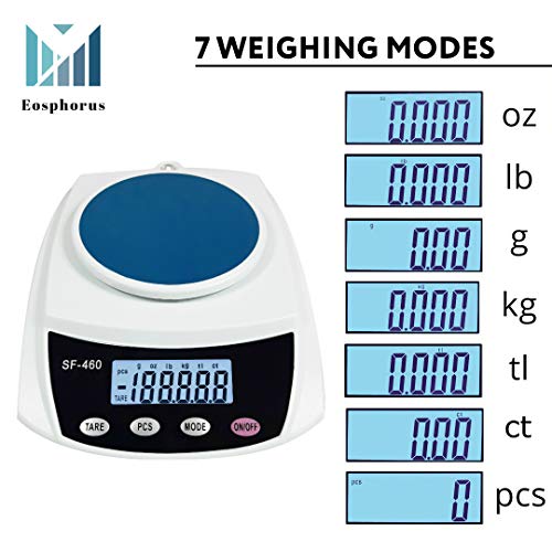 600 g (21 oz) / 0.01 g Digital LCD Scale Analytical Balance for Science Lab Test Precision Accuracy Weighing with USB AC/DC Adapter