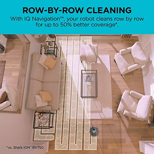 Shark AI Robot Vacuum, Smart Mapping|Scheduling|Pet Hair Pick Up|Logical Navigation, Black/Silver (RV2001), Carpet - View 10