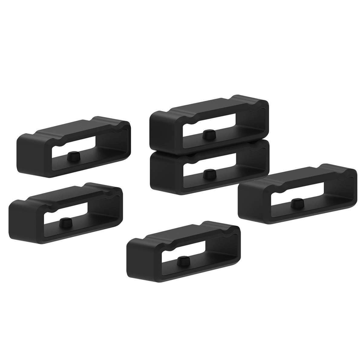 Chofit Straps Loops Compatible for Suunto Spartan Sport Wrist HR Baro/9 Baro/Spartan Ultra Silicone Keeper Locking Clasps Black, 6-Pack