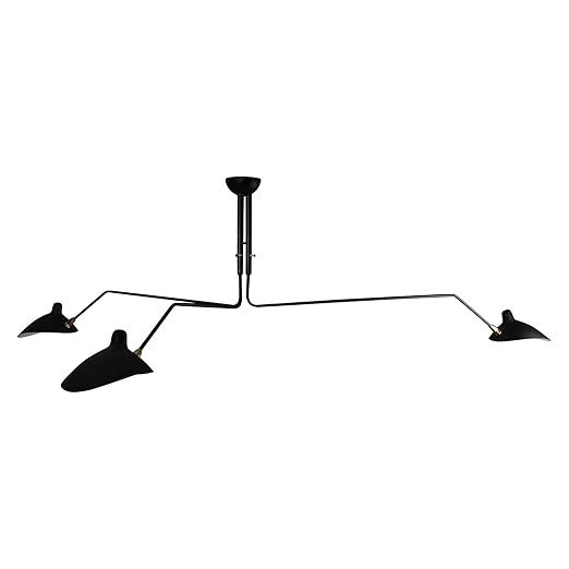 Replica Serge Mouille 3 Arm Ceiling Lamp Pendant Flush Mount