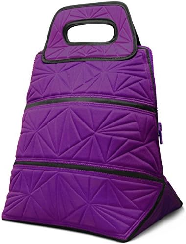 Insulated Lunch Bag for Women Men Kids Reusable & Portable Lunch Bag Drinks Cooler to Work Gym School Picnic, Natural Odor-eliminator Pouch & Zip Stash Pocket Included by Metric USA (Purple)