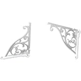 Heavy Duty Solid Stand,5 Inch 2 Pack White,Right Angle Wall Panel Support Bracket,Decorative Shelf Bracket,Heavy Duty Vintage,Wall Mount Support DIY - Shelf Hardware Included