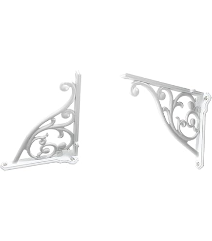 Rustark 2-Pack 5.1" White Decorative Shelf Brackets – Heavy Duty L-Shape Steel Wall Mount, Triangle Support, With Screws, For Home Office, Kitchen Or Garage (70 Lbs Capacity)
