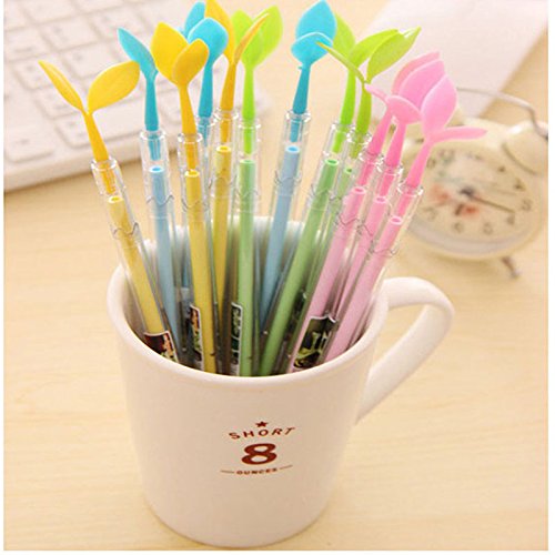 Hosaire Colorful Fluorescence Bean Sprouts 0.5mm Gel Ink Fine Point Pen,Medium Roller Ball Pens Tip Liquid Gel Pen,Students Office Stationary Supplies,12 PCS - Thumbnail 6