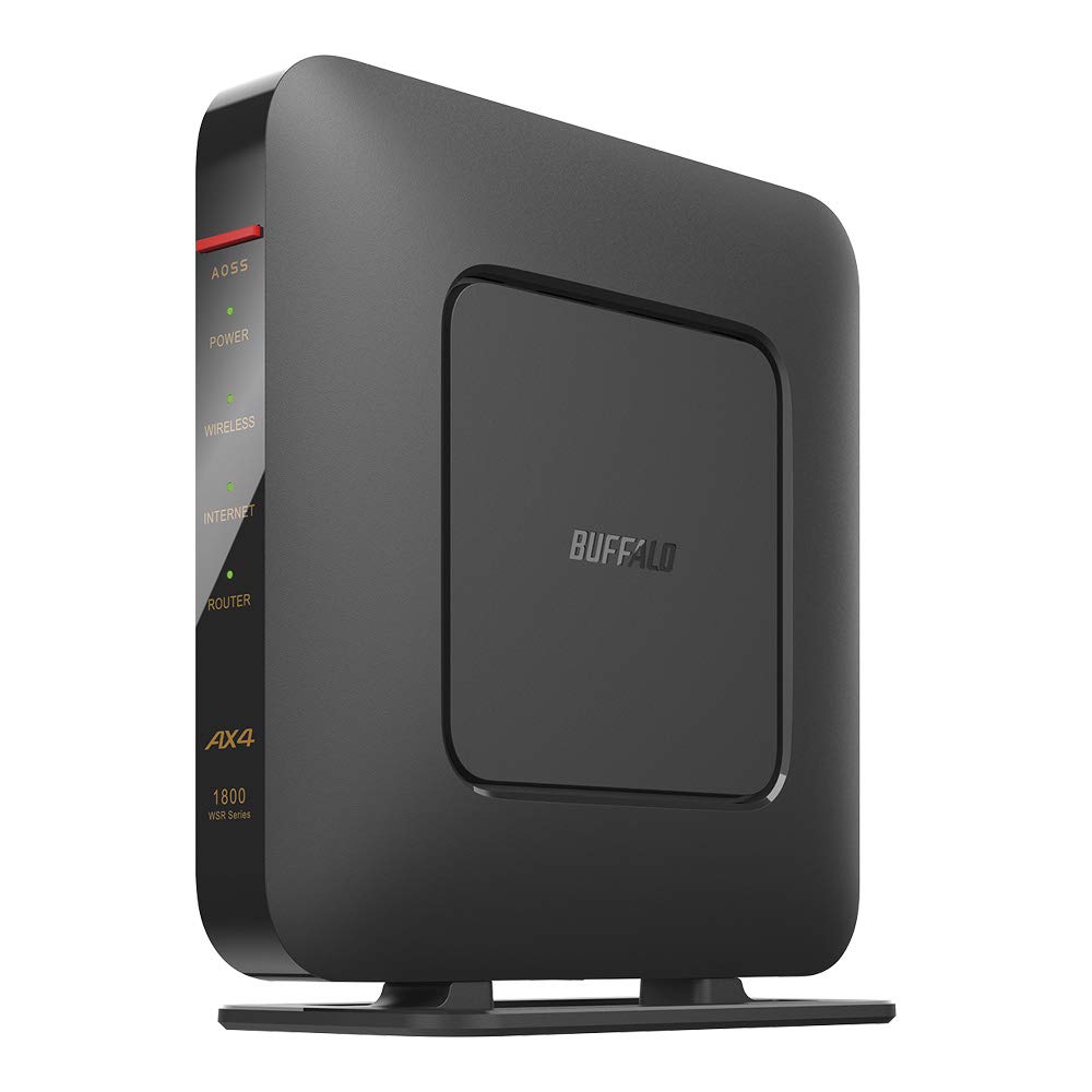 Buffalo WSR-1800AX4S/NBK WiFi Router Wireless LAN Wi-Fi 6 11ax / 11ac, AX1800 573+1201Mbps, Japanese Manufacturer, LAN Cable Included, Compatibility confirmed by manufacturers for iPhone 14 / 13 / 12 / iPhone SE (2nd Generation) and PS5