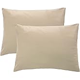 iMaylex 1800 Series Super Soft Brushed Microfiber Fabric Zipper Pillowcase, Luxury Cozy and Lightweight, Set of 2, Khaki, Standard, 20x26 Inches
