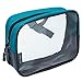 Clear Travel Toiletry Bag, Cosmetic Bag, Quart Sized Packing Organizer (Teal Green)