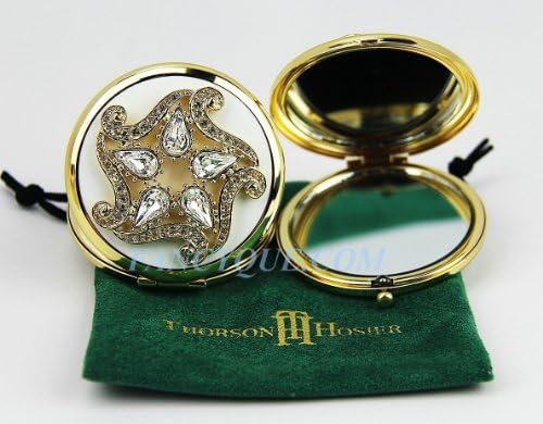 Thorson Hosier Compact Purse Mirror Round Crystal Swarovski New USA Made