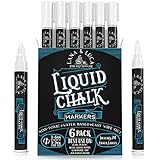 Liquid Chalk Marker Pen - White Dry Erase Marker - Chalk Markers for Chalkboard Signs, Windows, Blackboard, Glass with 24 Cha