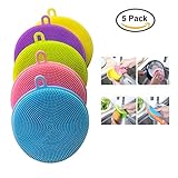 Kitchen Sponges, Cleaning Sponges,Food-Grade Silicone Dish Sponge - Antibacterial Magic Sponge - Mildew-Free Dishwashing Better Sponges Smart Kitchen Scrubber (5 Pairs)