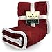 PAVILIA Sherpa Fleece Throw Blanket for Couch, Maroon Red, Plush Soft Fuzzy Sofa Blanket, Cozy Reversible Winter Throw for Women Men, 50x60 Inches
