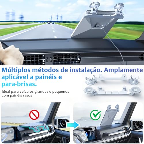 Suporte para Starlink Mini Carro, Kit de Base de Montagem para Starlink Mini Completa, com 4 Ventosas para Painel, Brisa, Janela e Teto Solar