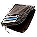 Full Voyage RFID Blocking Slim Wallet FV08 with Window for ID Badge, 7 Card Holder Slots - 270-Degree Zipper - Black Leather