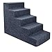 USA Made Pet Steps/Stairs with CertiPUR-US Certified Foam for Dogs & Cats by Best Pet Supplies – Dark Gray Linen, 5-Step (H: 22.5″)thumb 1