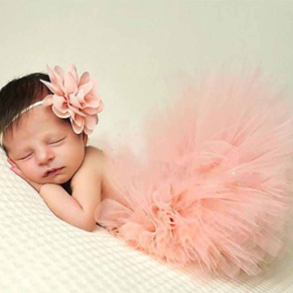 Aiming Cute Princess Newborn Photography Props Infant Costume Outfit with Flower Headband Baby Girl Summer Dress #13