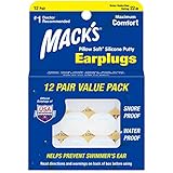 Mack's Pillow Soft Silicone Earplugs - 12 Pair, Value Pack - The Original Moldable Silicone Putty Ear Plugs for Sleeping, Snoring, Swimming, Travel, Concerts and Studying