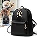 B&E Life Stylish Girls Ladies PU Leather Backpack Shoulder Bag Purse Crossbody Handbag (Black)