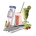 Stainless Steel Straws - Set of 5 Wide Metal Smoothie Straws with Cleaning Brush