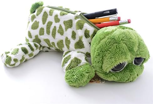WeLin Soft Green Turtle Girls Cartoon Plush Organizer Pencil Bag Holder Case 10''