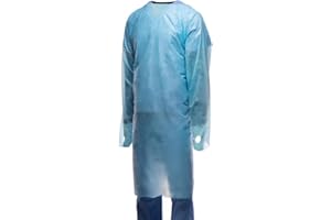 75-Pack Tronex Fluid-Impervious Blue Isolation Gowns With Impervious Film & Thumb Hooks (Unisize)