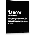 PHAMTE Dancer Definition Wall Art, Modern Minimalist Dance Quote Print Framed Canvas Painting Artwork For Home Bedroom Office Living Room Dance Studio Decor(11x14 Inch)