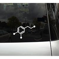 Applicable Pun Dopamine - Reward Chemical of The Brain - Chemical Compound Skeletal Formula - 6" White Vinyl Decal for Macbooks and Cars