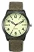 Vavna Lucky Unisex Canvas Strap Army Quartz Crime Army Watch Military Sport WristWatches - Luminous Green