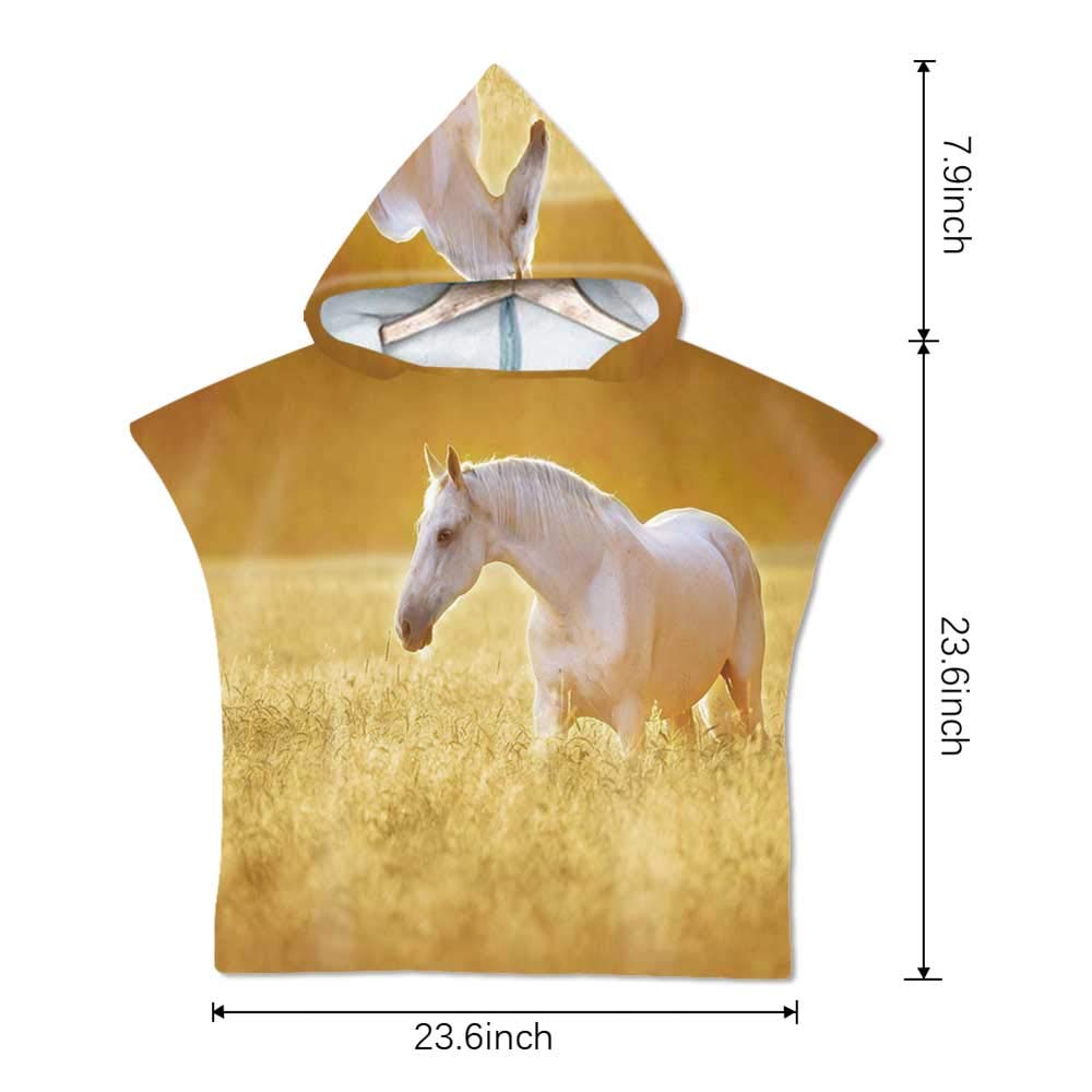 Amazoncom Horse Decor Soft Hooded Beach Bath Towelwhite