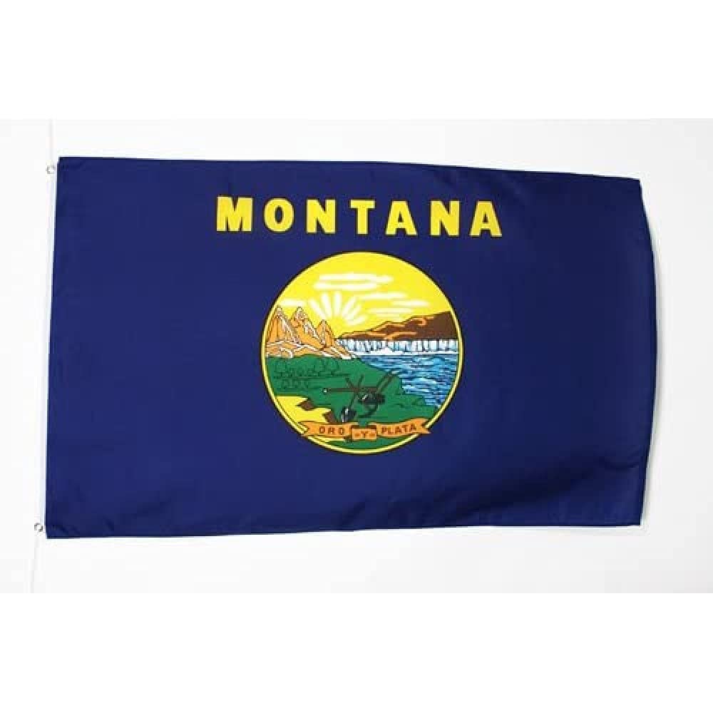 AZ FLAG - Montana Flag - 3x5 Ft - 100D Polyester Us State Of Montana Banner with Two Metal Grommets - Fade Resistant - Vivid Colors - 3' x 5' Feet - 150x90 Cm — image 1