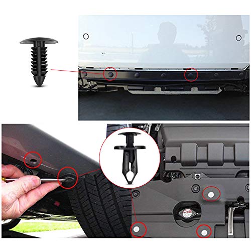 EZYKOO Universal Plastic Fender Clips,200 Pcs Push Bumper Fastener