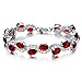 Girl Era Elegant Sexy Red Cubic Zirconia Crystal Waves Tennis Bracelet Charm Bracelets for Womens
