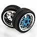 SkyQ Y Spoke RC 1/10 Scale Car On Road Tires Tyre and Wheel Rims Blue Plated 4pcs