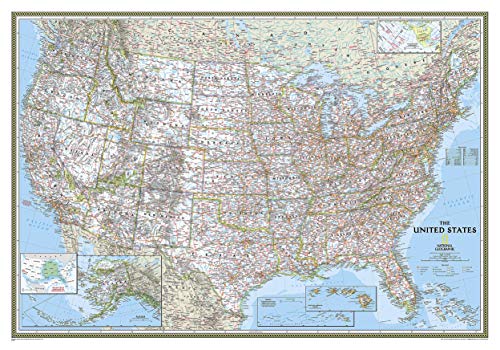 National Geographic United States Wall Map - Classic (43.5 x 30.5 in ...