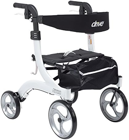 Nitro Aluminum Rollator, Hemi Height, 10" Casters RTL10266WT-H