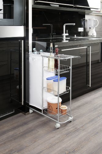 WENKO-12100100-Sammelwagen-Slim-3-Etagen-abnehmbarer-Sack-Fassungsvermgen-28-L-pulverbeschichtetes-Metall-20-x-58-x-80-cm-Grau