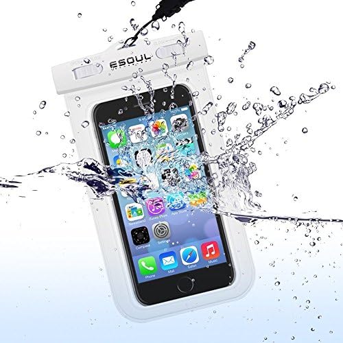 Universal Waterproof Case, ESoulTech Cell Phone Dry Bag for Apple iPhone 6S,6,6S Plus,6 Plus,5,5S,5SE, Samsung Galaxy S7, S6 Note 5 4, HTC LG Sony Nokia Motorola up to 6" diagonal-White