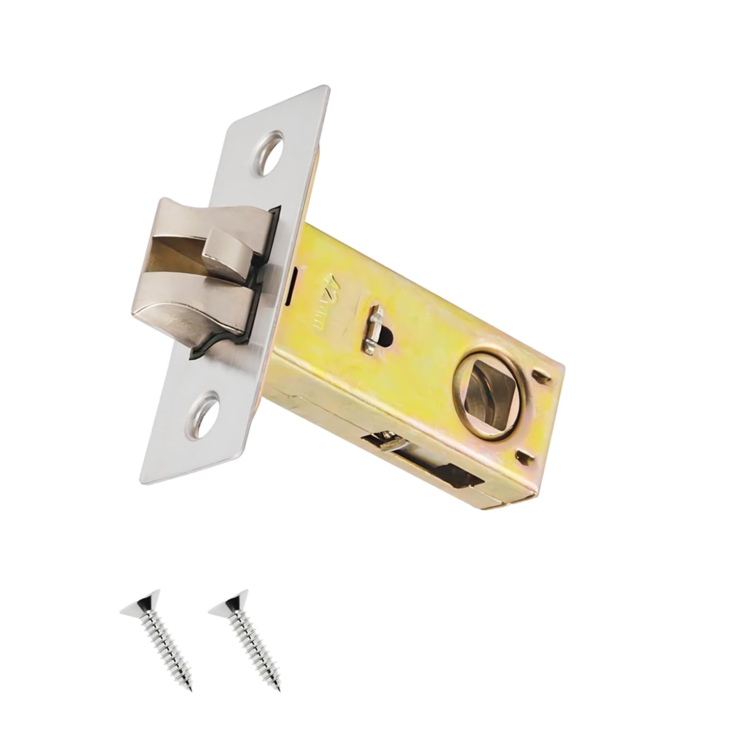 Qrity 42mm Tubular Latch, Forked Mortice Latch, Mute Door Sprung Latch, with Stainless Steel Panel for Internal Doors, Lever Door Handles — image 1
