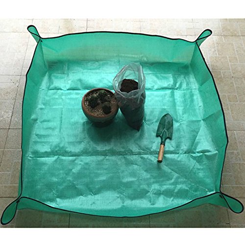 ZZ Lighting Portabe Indoor Plant Repotting Transplanting Tidy Square Mat(Green)