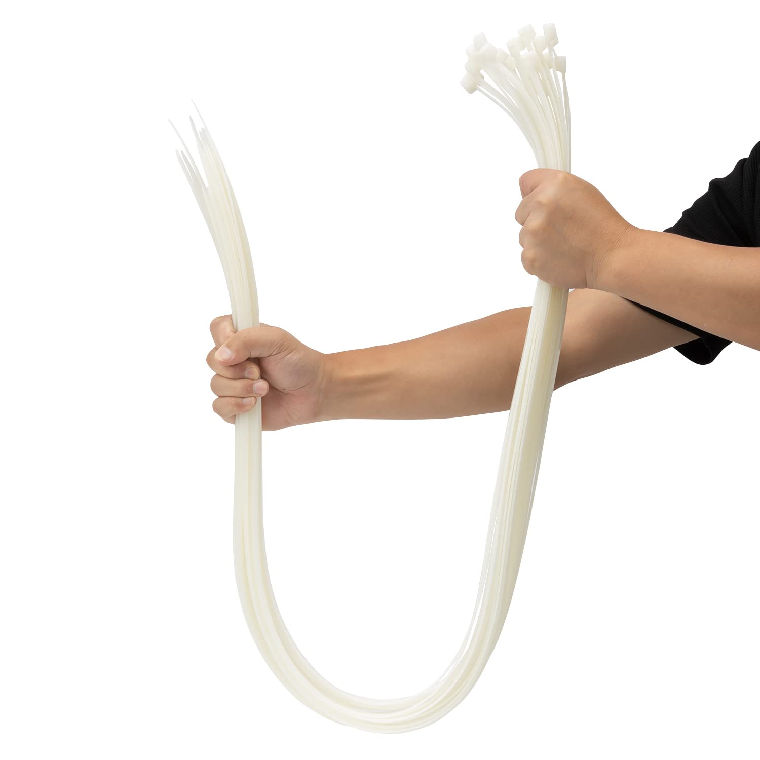 XINGO White Cable Ties Heavy Duty 25 PCS, 1200mm x 9mm Long with 80 KGS Ultra Strong Tensile Strength, Large UV Resistant Cable Ties Extra Long Tie Wraps for Outdoor Use — image 1