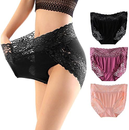 Womens Lace Panties Sexy Lingerie Hipster Underwear Waist Briefs 3 Pack
