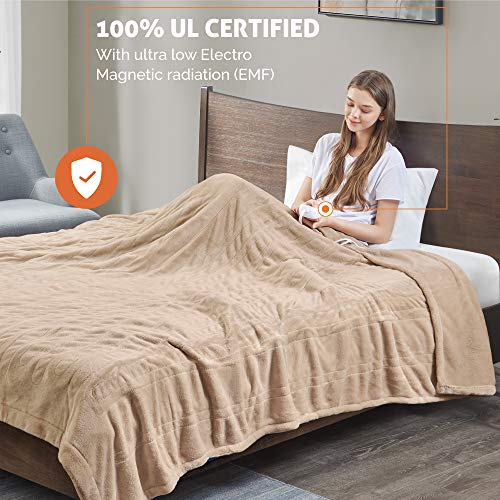 Degrees of Comfort Electric Blanket King Size, Heated Blanket for Bed ,Dual Control W/ Auto Shut