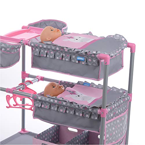 Hauck Unicorn Twin Doll Stroller with Twin Care Center Featuring Bunk