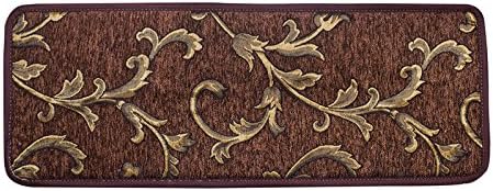 Yinbei Premium Carpet Stair Tread Rugs - Non-Slip Pinting Stair Carpet Area Rugs - 25.6"x9.8" Black