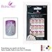 Bling Art False Nails French Fake Pink Butterfly Squoval 24 Acrylic Medium Tips