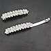 Luxxii (2 Pack) Flower Shaped Rhinestone Crystal Decorated Hair Barrette Clip Hair Pin (Silver Tone)